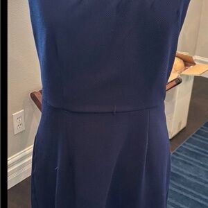 karin stevens Navy Textured Sleeveless Midi Dress